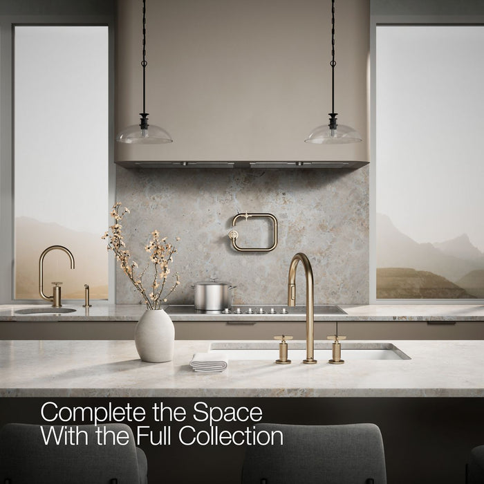 KOHLER K-28671-3 Billet Pull-down kitchen sink faucet with two-function sprayhead