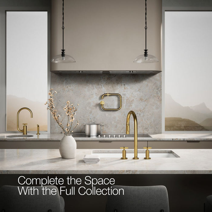 KOHLER K-28671-3 Billet Pull-down kitchen sink faucet with two-function sprayhead