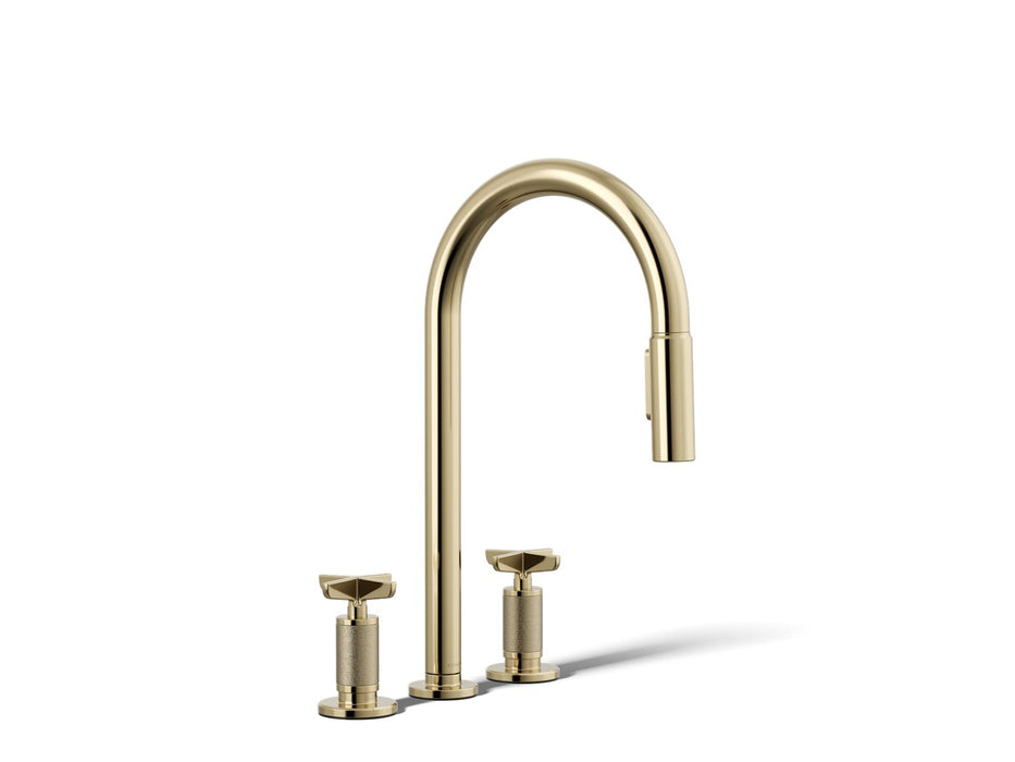 KOHLER K-28671-3 Billet Pull-down kitchen sink faucet with two-function sprayhead
