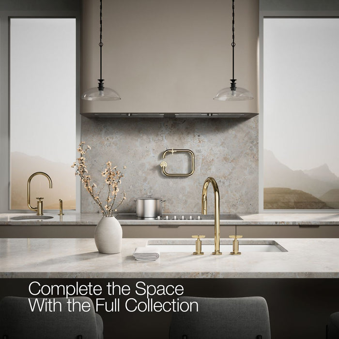 KOHLER K-28671-3 Billet Pull-down kitchen sink faucet with two-function sprayhead