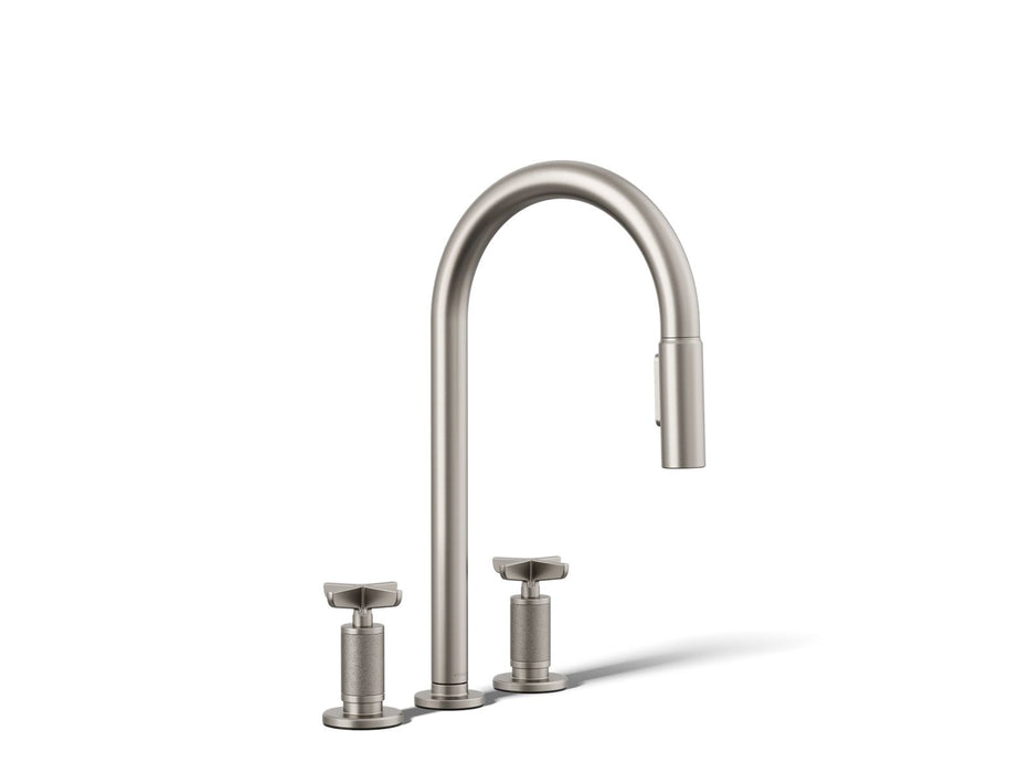 KOHLER K-28671-3 Billet Pull-down kitchen sink faucet with two-function sprayhead