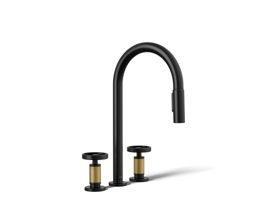 KOHLER K-28671-9 Billet Pull-down kitchen sink faucet with two-function sprayhead