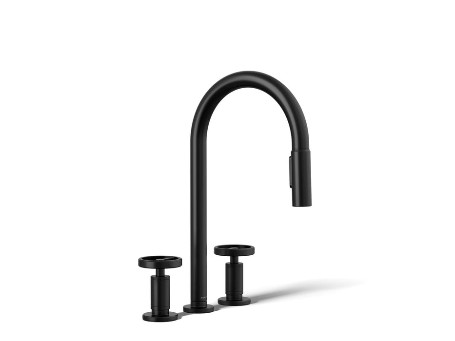 KOHLER K-28671-9 Billet Pull-down kitchen sink faucet with two-function sprayhead