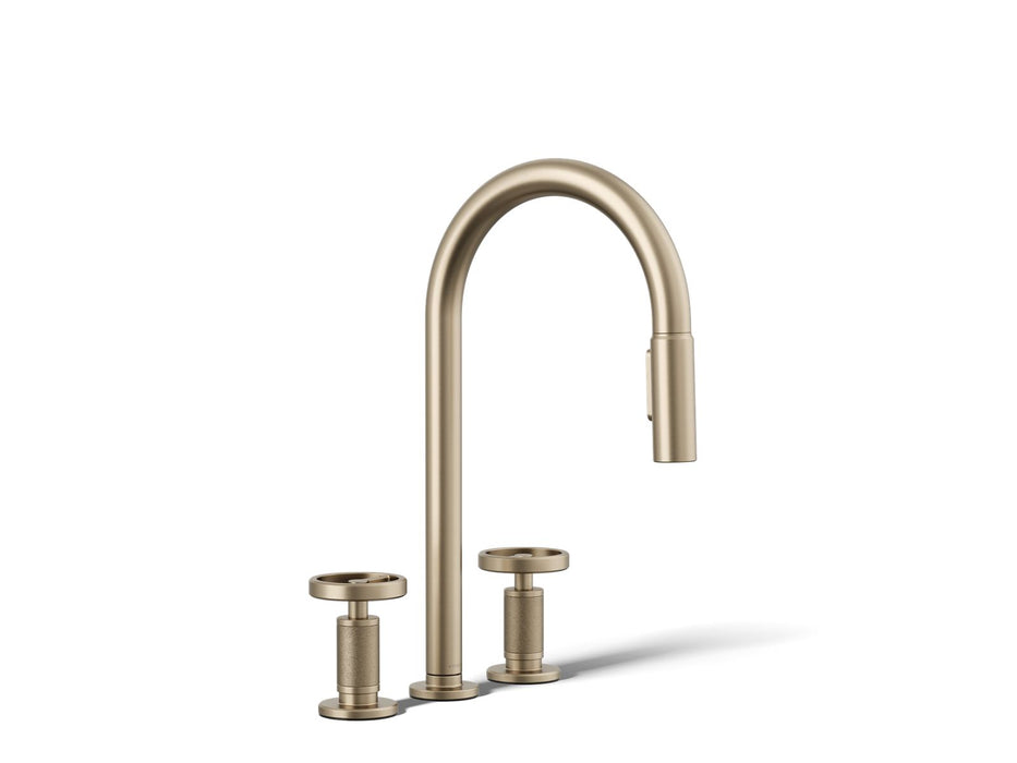 KOHLER K-28671-9 Billet Pull-down kitchen sink faucet with two-function sprayhead