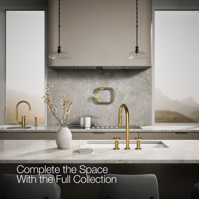 KOHLER K-28671-9 Billet Pull-down kitchen sink faucet with two-function sprayhead