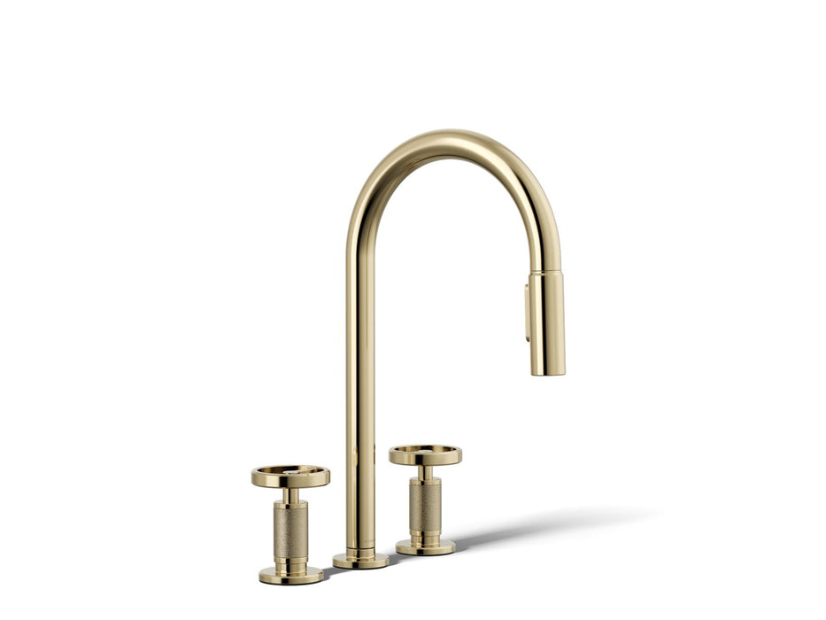 KOHLER K-28671-9 Billet Pull-down kitchen sink faucet with two-function sprayhead