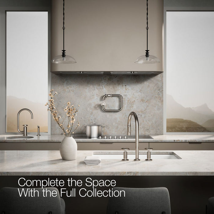 KOHLER K-28671-9 Billet Pull-down kitchen sink faucet with two-function sprayhead