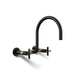 KOHLER K-28672-3 Billet Two-hole wall-mount bridge kitchen sink faucet, matte black with brushed moderne brass - view 4
