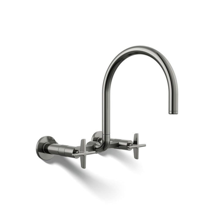 KOHLER K-28672-3 Billet Two-hole wall-mount bridge kitchen sink faucet