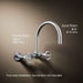 KOHLER K-28672-9 Billet Two-hole wall-mount bridge kitchen sink faucet, polished chrome - view 5