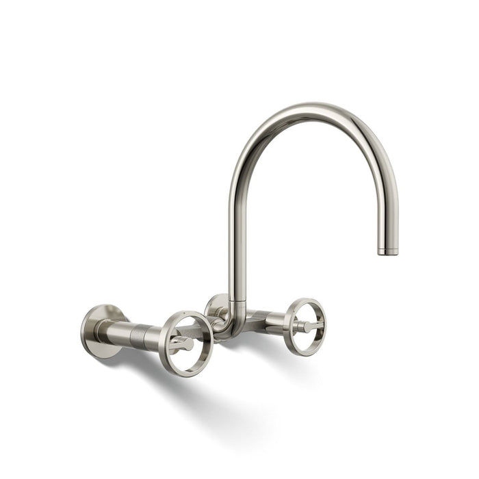 KOHLER K-28672-9 Billet Two-hole wall-mount bridge kitchen sink faucet, vibrant polished nickel - view 5