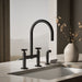 KOHLER K-28673-3 Billet Two-hole bridge kitchen sink faucet with side sprayer, matte black - view 4