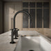 KOHLER K-28673-3 Billet Two-hole bridge kitchen sink faucet with side sprayer, matte black - view 5