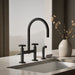 KOHLER K-28673-9 Billet Two-hole bridge kitchen sink faucet with side sprayer, matte black - view 5