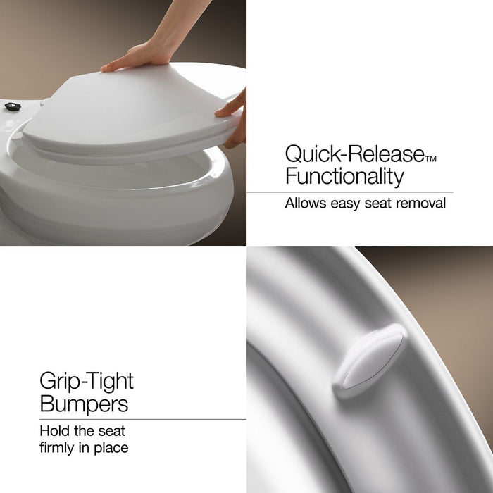 KOHLER K-29031-0 K-29031 Drift ReadyLatch Quiet-Close Round-front Toilet Seat, white - view 2