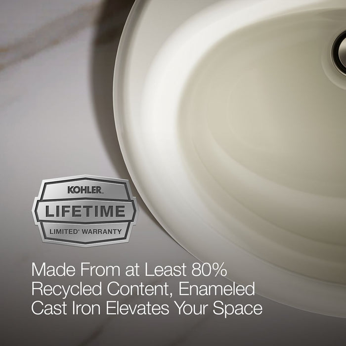 KOHLER K-2905-4 Farmington 19-1/4" oval drop-in bathroom sink