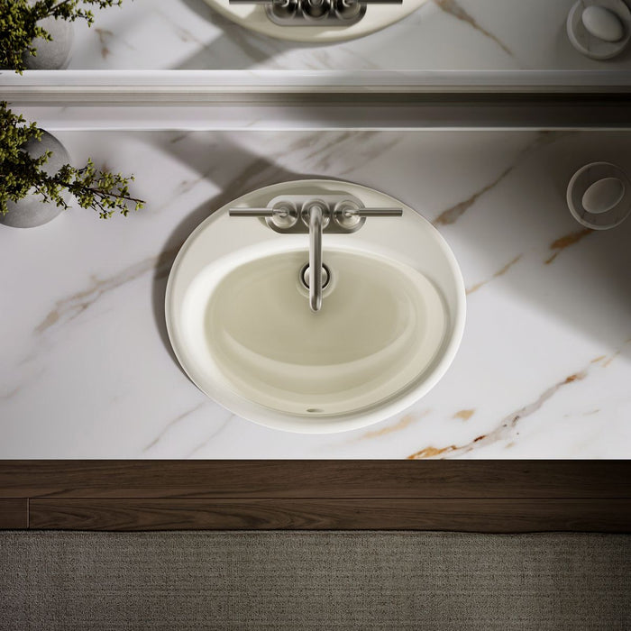 KOHLER K-2905-4 Farmington 19-1/4" oval drop-in bathroom sink
