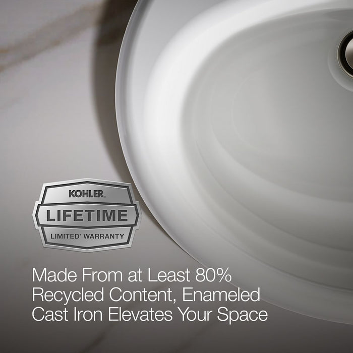KOHLER K-2905-4 Farmington 19-1/4" oval drop-in bathroom sink