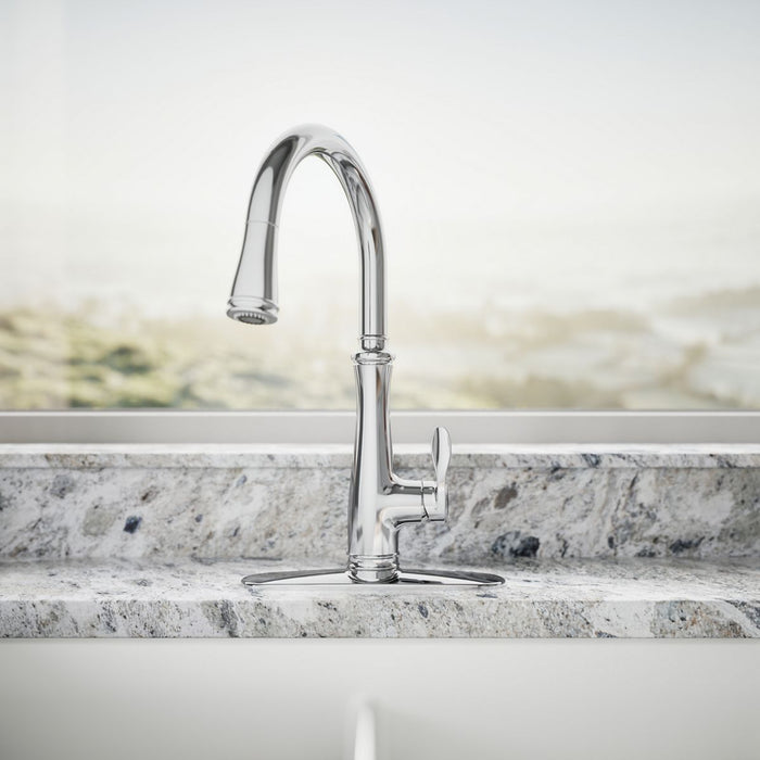 KOHLER K-29108 Bellera Touchless pull-down kitchen sink faucet with three-function sprayhead