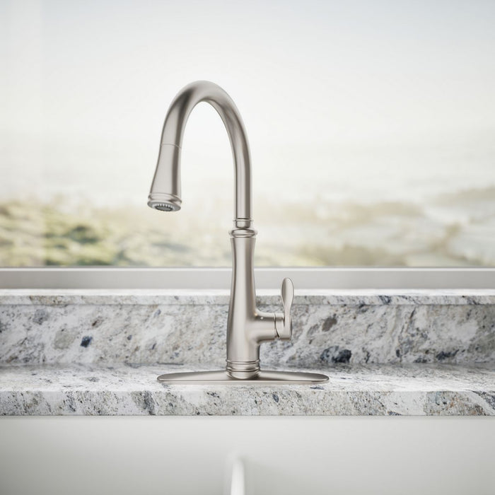 KOHLER K-29108 Bellera Touchless pull-down kitchen sink faucet with three-function sprayhead