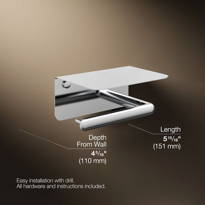 KOHLER K-29221 Kumin Covered horizontal toilet paper holder