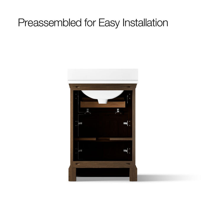 KOHLER K-29259-BD1 Charlemont 24" bathroom vanity cabinet with sink and quartz top