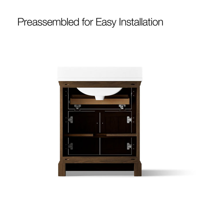 KOHLER K-29260-BD1 Charlemont 30" bathroom vanity cabinet with sink and quartz top