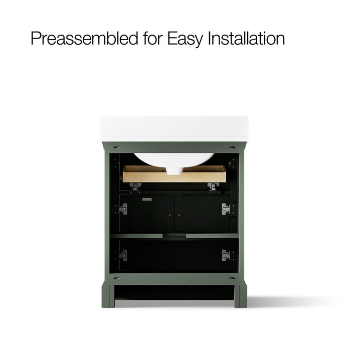 KOHLER K-29260-BD1 Charlemont 30" bathroom vanity cabinet with sink and quartz top