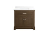 KOHLER K-29261-BD1 Charlemont 36" bathroom vanity cabinet with sink and quartz top, draper oak - view 4