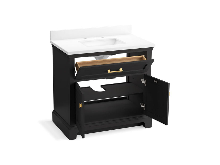 KOHLER K-29261-BD1 Charlemont 36" bathroom vanity cabinet with sink and quartz top, ferrous grey - view 3