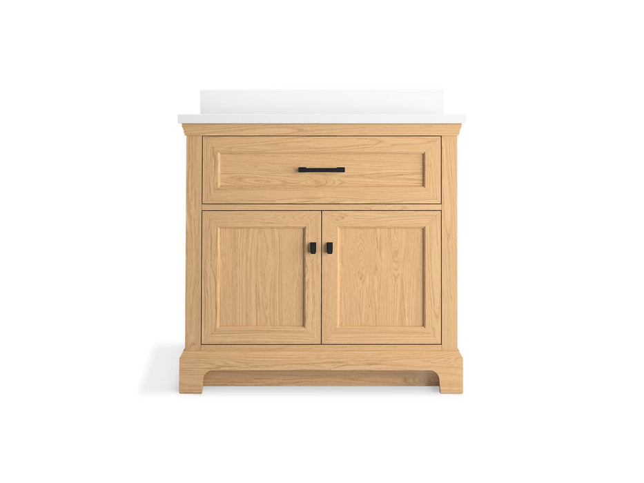 KOHLER K-29261-BD1 Charlemont 36" bathroom vanity cabinet with sink and quartz top, light oak - view 5