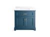 KOHLER K-29261-BD1 Charlemont 36" bathroom vanity cabinet with sink and quartz top, tidal blue - view 5
