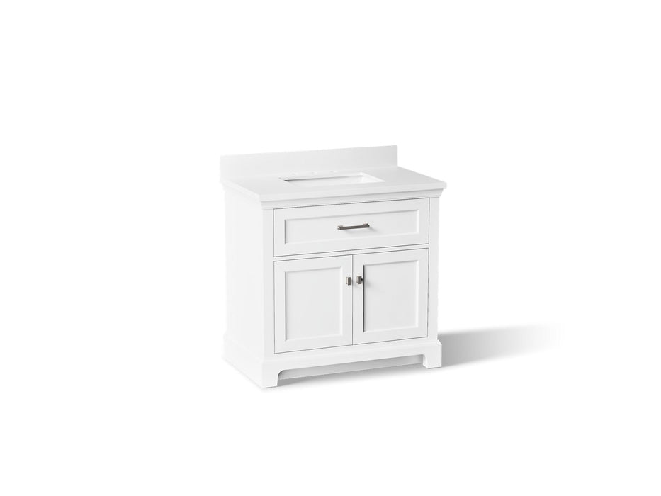 KOHLER K-29261-BD1 Charlemont 36" bathroom vanity cabinet with sink and quartz top, white - view 2