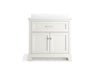 KOHLER K-29261-BD1 Charlemont 36" bathroom vanity cabinet with sink and quartz top, white - view 4