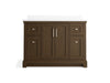 KOHLER K-29262-BD1 Charlemont 48" bathroom vanity cabinet with sink and quartz top, draper oak - view 2