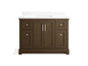 KOHLER K-29262-BD1 Charlemont 48" bathroom vanity cabinet with sink and quartz top, draper oak - view 3