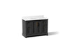 KOHLER K-29262-BD1 Charlemont 48" bathroom vanity cabinet with sink and quartz top, ferrous grey