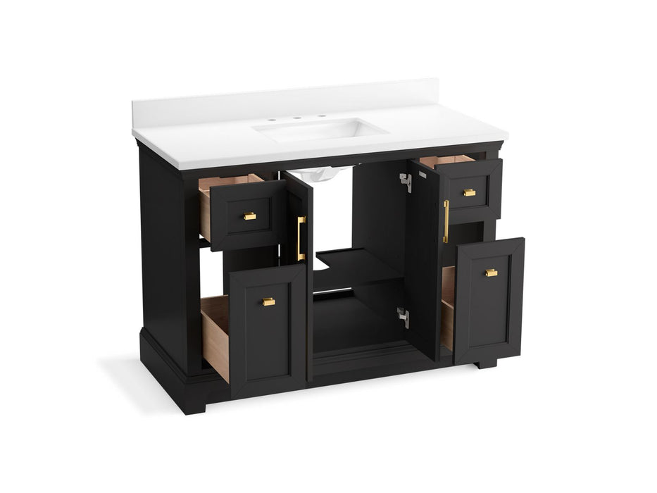KOHLER K-29262-BD1 Charlemont 48" bathroom vanity cabinet with sink and quartz top, ferrous grey - view 2