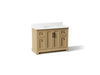 KOHLER K-29262-BD1 Charlemont 48" bathroom vanity cabinet with sink and quartz top, light oak