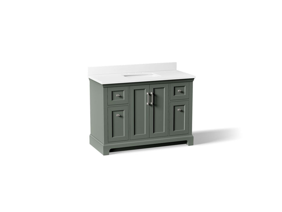 KOHLER K-29262-BD1 Charlemont 48" bathroom vanity cabinet with sink and quartz top, umbral green