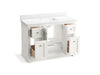 KOHLER K-29262-BD1 Charlemont 48" bathroom vanity cabinet with sink and quartz top, white - view 2