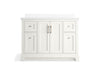 KOHLER K-29262-BD1 Charlemont 48" bathroom vanity cabinet with sink and quartz top, white - view 3