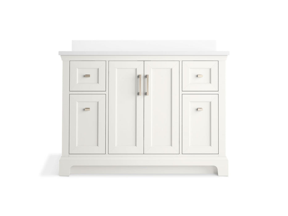 KOHLER K-29262-BD1 Charlemont 48" bathroom vanity cabinet with sink and quartz top, white - view 3