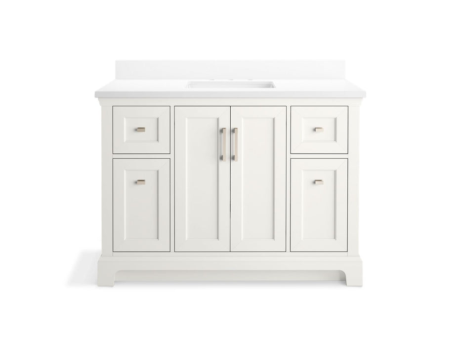 KOHLER K-29262-BD1 Charlemont 48" bathroom vanity cabinet with sink and quartz top, white - view 4