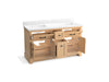 KOHLER K-29263-BD1 Charlemont 60" bathroom vanity cabinet with sinks and quartz top, light oak - view 2