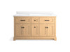 KOHLER K-29263-BD1 Charlemont 60" bathroom vanity cabinet with sinks and quartz top, light oak - view 4