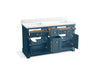 KOHLER K-29263-BD1 Charlemont 60" bathroom vanity cabinet with sinks and quartz top, tidal blue - view 2