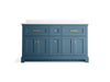 KOHLER K-29263-BD1 Charlemont 60" bathroom vanity cabinet with sinks and quartz top, tidal blue - view 3