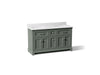 KOHLER K-29263-BD1 Charlemont 60" bathroom vanity cabinet with sinks and quartz top, umbral green