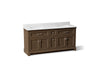KOHLER K-29264-BD1 Charlemont 72" bathroom vanity cabinet with sinks and quartz top, draper oak